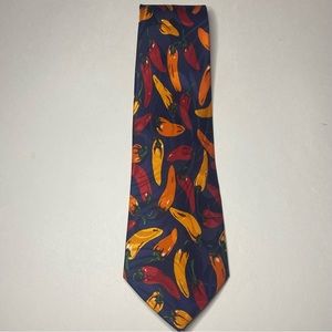 Fratello Necktie Red Orange Yellow Peppers Hand Made